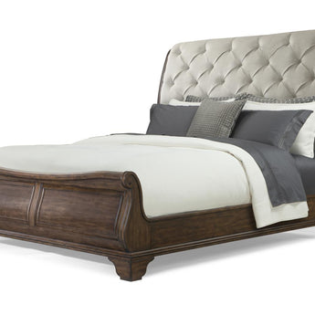 Trisha Yearwood Home - Complete Dottie Upholstered Headboard Sleigh Bed