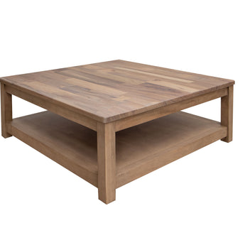 Natural Parota - Square Cocktail Table - Brown Cappuccino