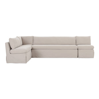 Fable - Banqueta de comedor seccional en forma de L con funda - Beige