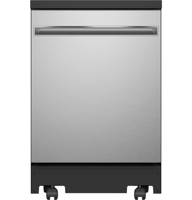 GE 24" Portable Dishwasher, Stainless Steel - GPT225SSLSS