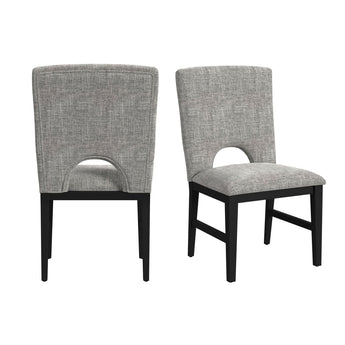 Oregon - Sillas de comedor de tela (juego de 2) - Gris/Negro