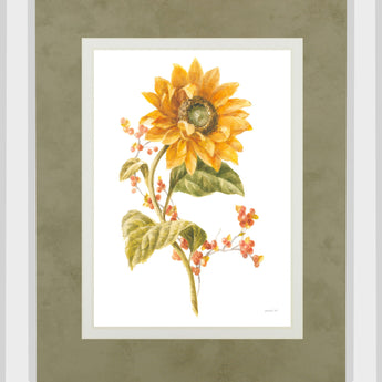 Floursack Autumn I On White By Danhui Nai Mirrored Frame - Yellow