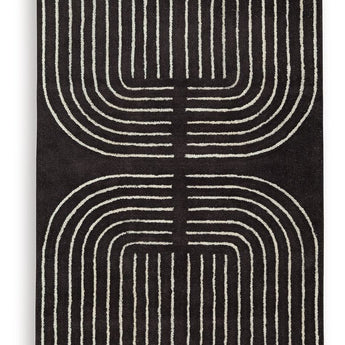 Eldonmore - 5' x 7' Rug - Black / Ivory