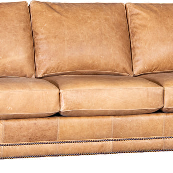 Mayo 4700 Series Traditional Customizable Leather Sofa with Rolled Arms