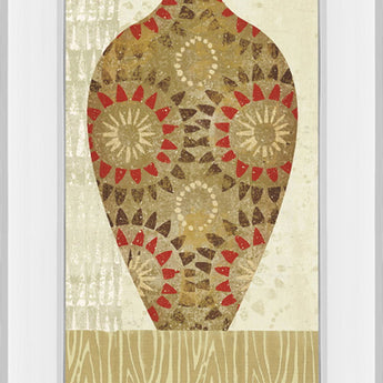 Spice Stripe Vessels Panel III By Wild Apple Portfolio - Mirror Framed Print Wall Art - Beige