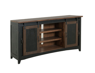 Pueblo TV Stand / Console / Wall Unit Black / Medium Brown - alternate view