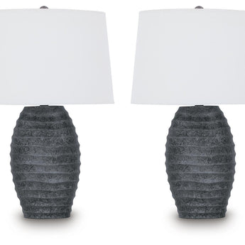 Caronick - Poly Table Lamp (Set of 2) - Antique Silver Finish