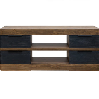 Tuxedo - TV Stand - Satin Black / Brown