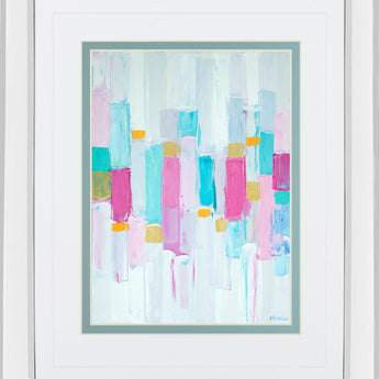 Cool Rhizome I By Ann Marie Coolick - Mirror Framed Print Wall Art - Light Blue