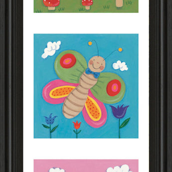 Garden Party I By Sophie Harding - Framed Print Wall Art - Blue