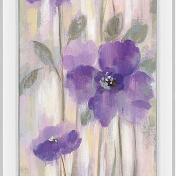 Spring Floral I By Silvia Vassileva - Mirrored Frame Wall Art - Purple