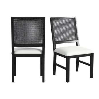 Bahama Breeze - Silla de comedor de tela (juego de 2) - Blanco/Negro