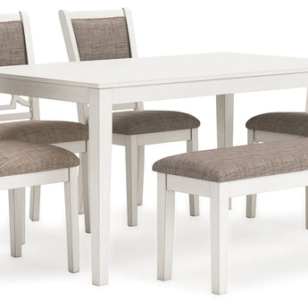 Erinberg - Juego de mesa de comedor (juego de 6) - Blanco antiguo