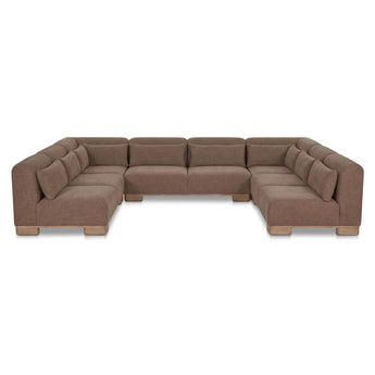June - U Shaped Modular Sectional - Dark Brown