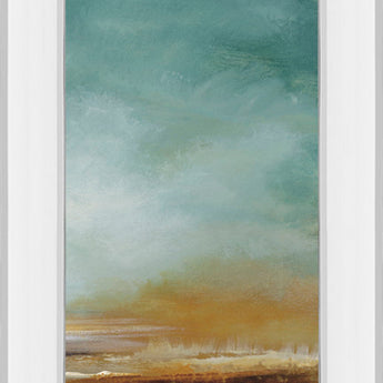 New Horizons III By Tesla - Mirror Framed Print Wall Art - Blue