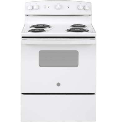GE 30" Freestanding Electric Range, White - JBS160DMWW