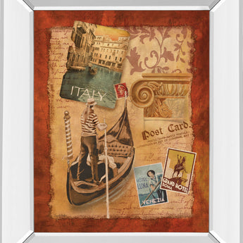 Memories Of Italy By Conrad Knutsen - Mirror Framed Print Wall Art - Light Brown