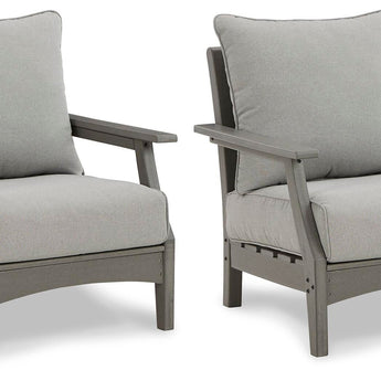 Visola - Sillón con cojín (juego de 2) - Gris