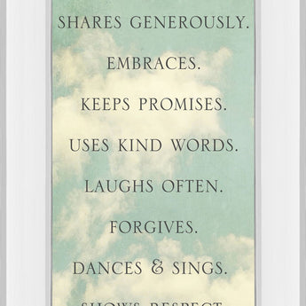 Our Family By Sarah Gardner - Mirror Framed Print Wall Art - Light Blue