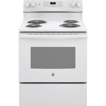 GE 30" Freestanding Electric Range, White - JB256DMWW