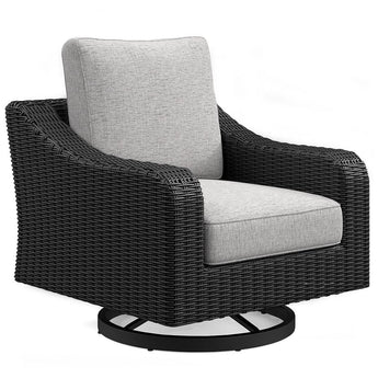 Beachcroft - Swivel Lounge Chair - Black / Light Gray