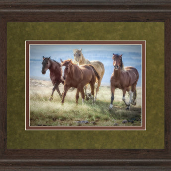 Morning Stroll By Wendy Caro - Framed Print Wall Art - Light Brown