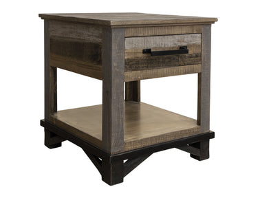 Loft End Table Two Tone Gray / Brown - End Tables at Quality Home Furniture Mesquite