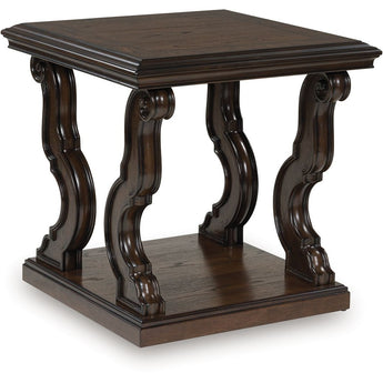 Maylee - Square End Table - Dark Brown