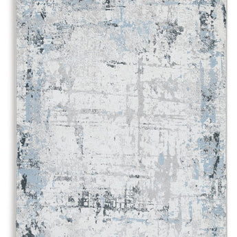 Emertonly - 8' x 10' Washable Rug - Blue / White / Gray