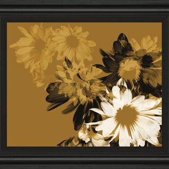 Golden Bloom Il By A. Project Framed Print Wall Art - Light Brown