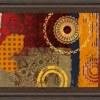 Fall Leaf Panel I By Michael Marcon - Framed Print Wall Art - Red
