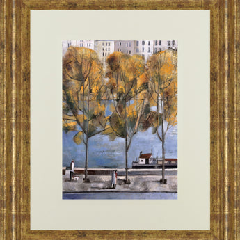 Autumn In Paris By Didier Lourenco - Framed Print Wall Art - Gold