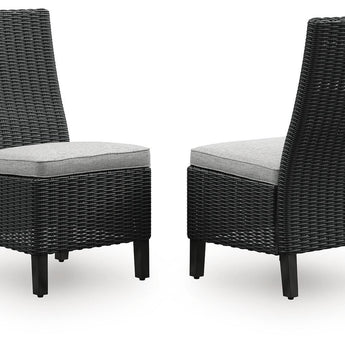 Beachcroft - Side Chair With Cushion (Set of 2) - Black / Light Gray