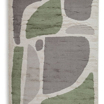 Anburgh - 5' x 7' Rug - Green / Gray / Ivory