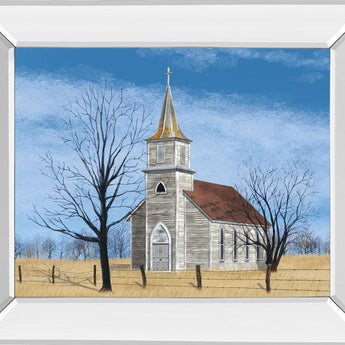 Little House On The Prairie By Billy Jacobs - Mirror Framed Print Wall Art - Blue