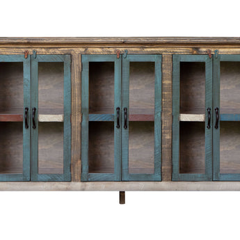 Antique Glass Console 6 Glass Doors Multicolor - Console Tables at Quality Home Furniture Mesquite