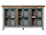 Antique Glass Console 6 Glass Doors Multicolor - Console Tables at Quality Home Furniture Mesquite
