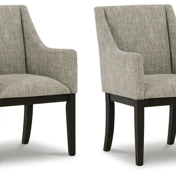 Burkhaus - Sillón de comedor UPH (juego de 2) - Beige/Marrón oscuro