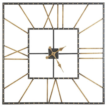 Thames - Wall Clock - Black / Gold Finish