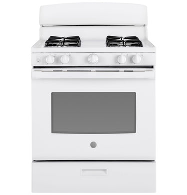 GE 30" Freestanding Gas Range, White - JGBS30DEKWW