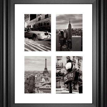 City Composite By Joseph Eta - Framed Print Wall Art - Dark Gray