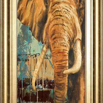 New Safari On Teal Il By Patricia Pinto - Framed Print Wall Art - Light Brown