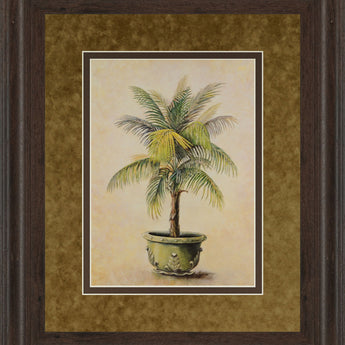 Potted Palm I - Framed Print Wall Art - Light Brown