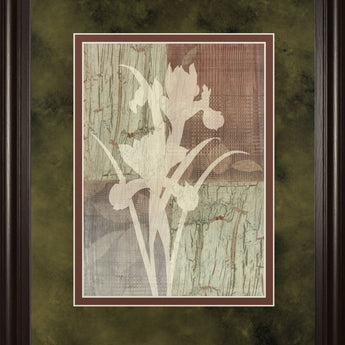 Iris Silhouette By Various - Framed Print Wall Art - Light Brown