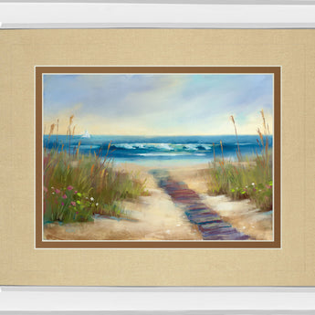Serenity Il By Karen Marguliss - Mirror Framed Print Wall Art - Beige