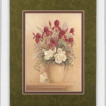 Classic Petal I By Gloria Eriksen - Mirror Framed Print Wall Art - Beige