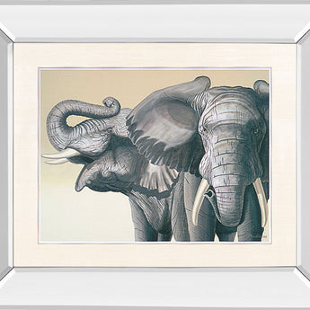 Elephant By Peter Moustakas - Mirror Framed Print Wall Art - Dark Gray