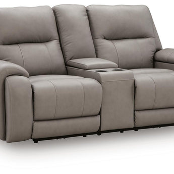 Real Moments - Power Reclining Loveseat With Audio Seating - Ash