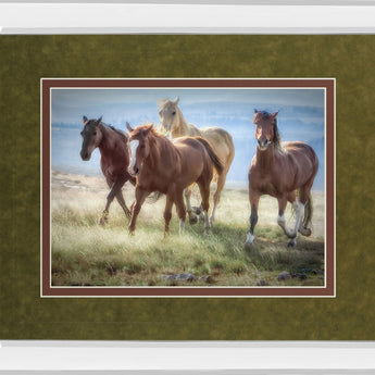 Morning Stroll By Wendy Caro - Mirror Framed Print Wall Art - Light Brown