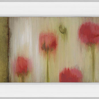 Rain Flower Il By Dysart - Mirror Framed Print Wall Art - Beige